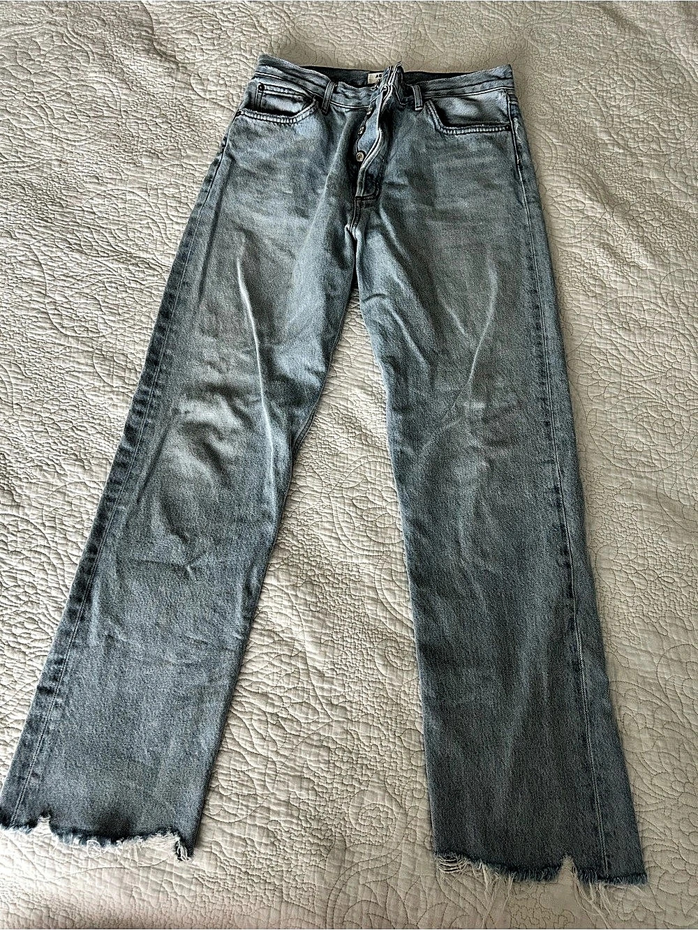 AGOLDE High Rise Straight Leg Jeans Blue Waist 29